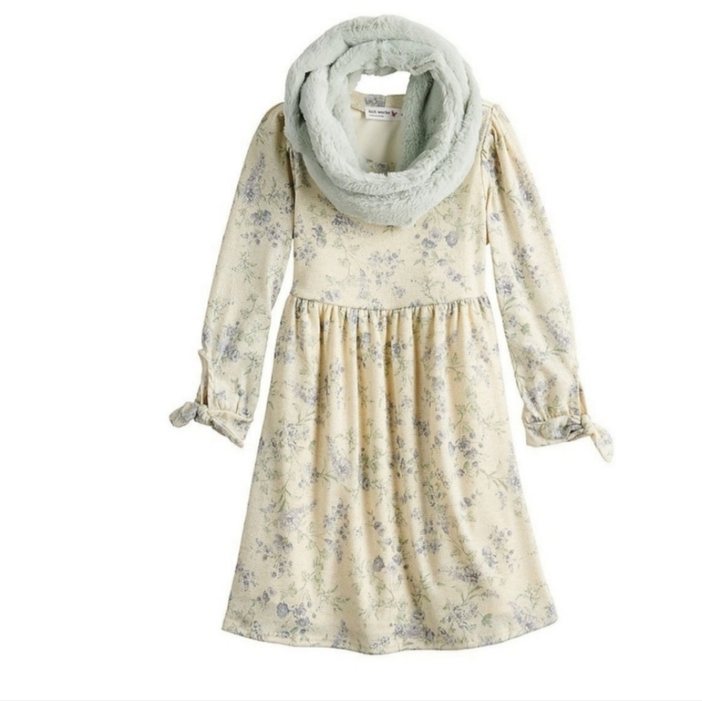 Ally B. 2 Piece Dress & Scarf Set | Size 14